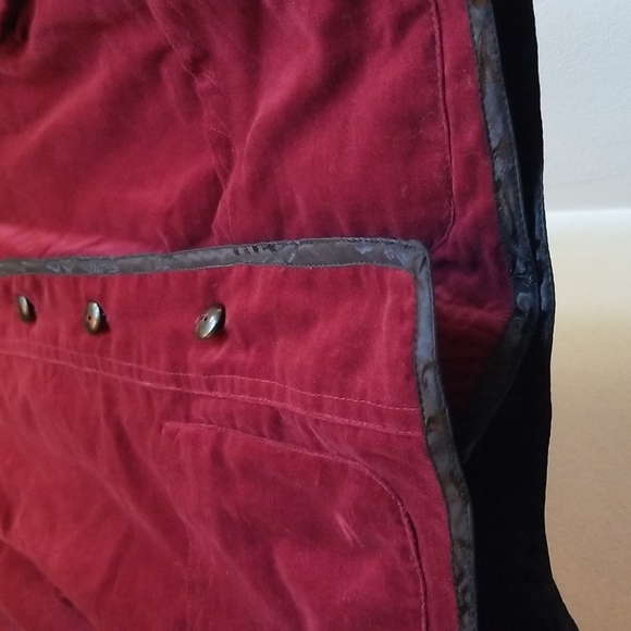 Tibetan Trader Berry Red Velvet Chore Shacket Small - Picture 6 of 16